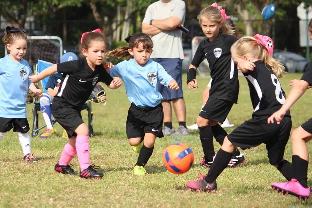 Junior soccer training session at KidsPro Academy Miami