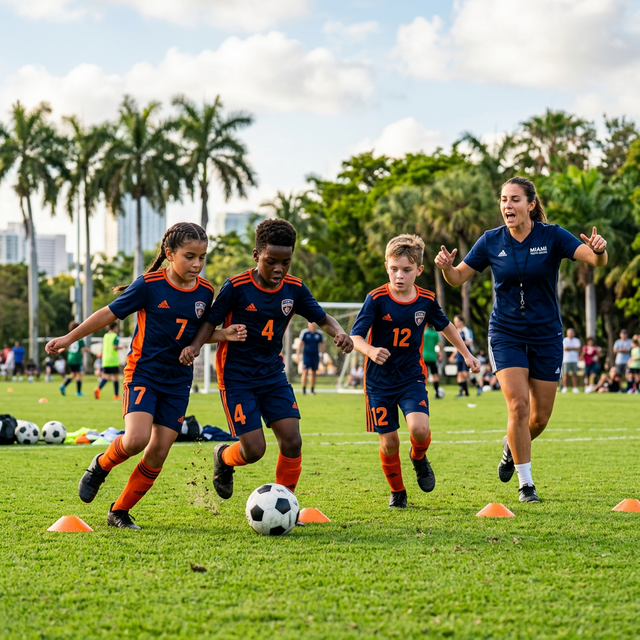 Small group soccer training Miami